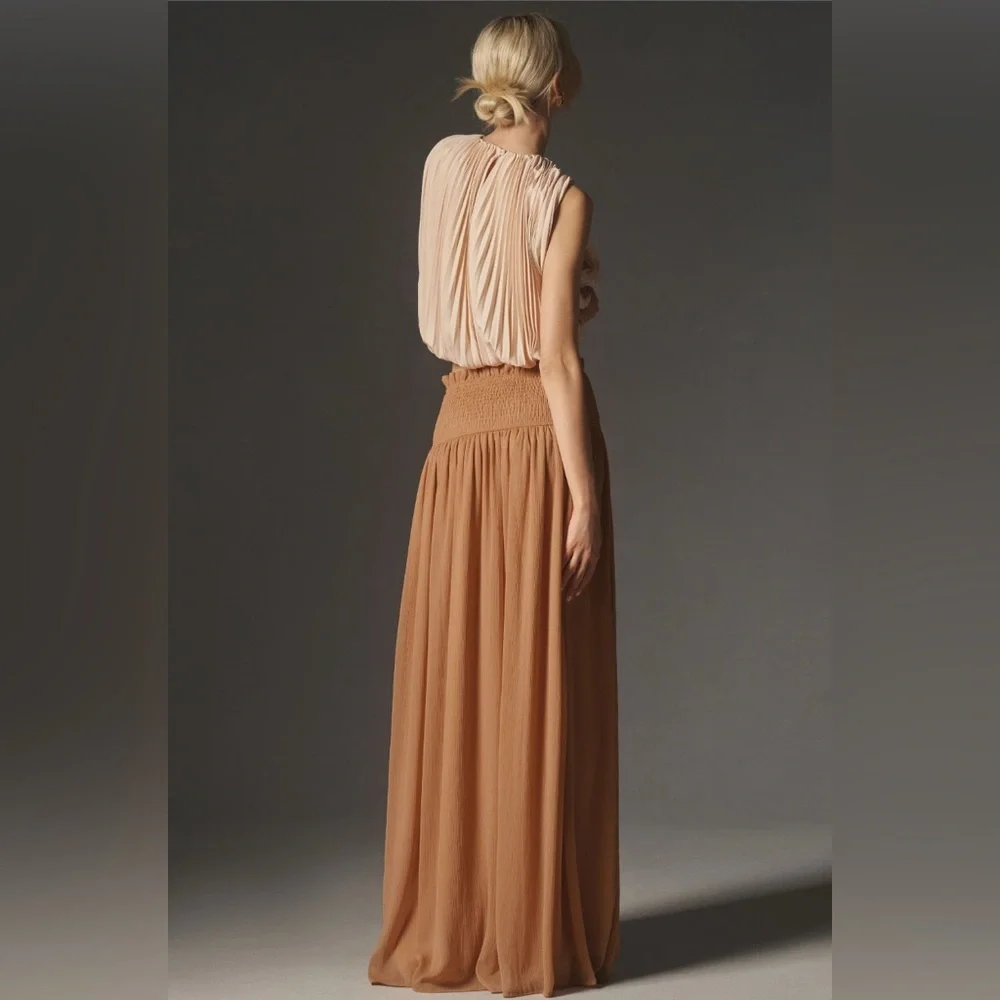 ✨ Anthropologie Smocked Sheer Maxi Skirt Sz 2X - Picture 6 of 13